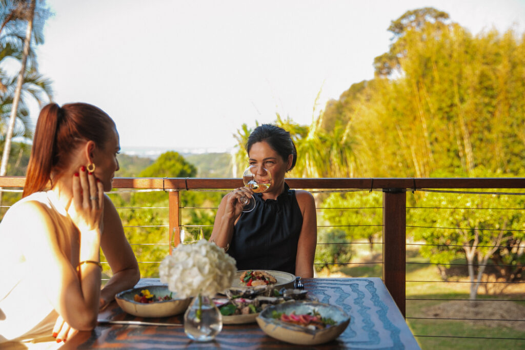 Couple having lunch at restaurant Potager