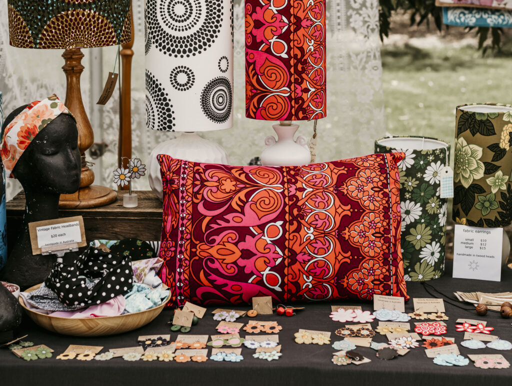 stall at makers and finders market with jewellery and homewares